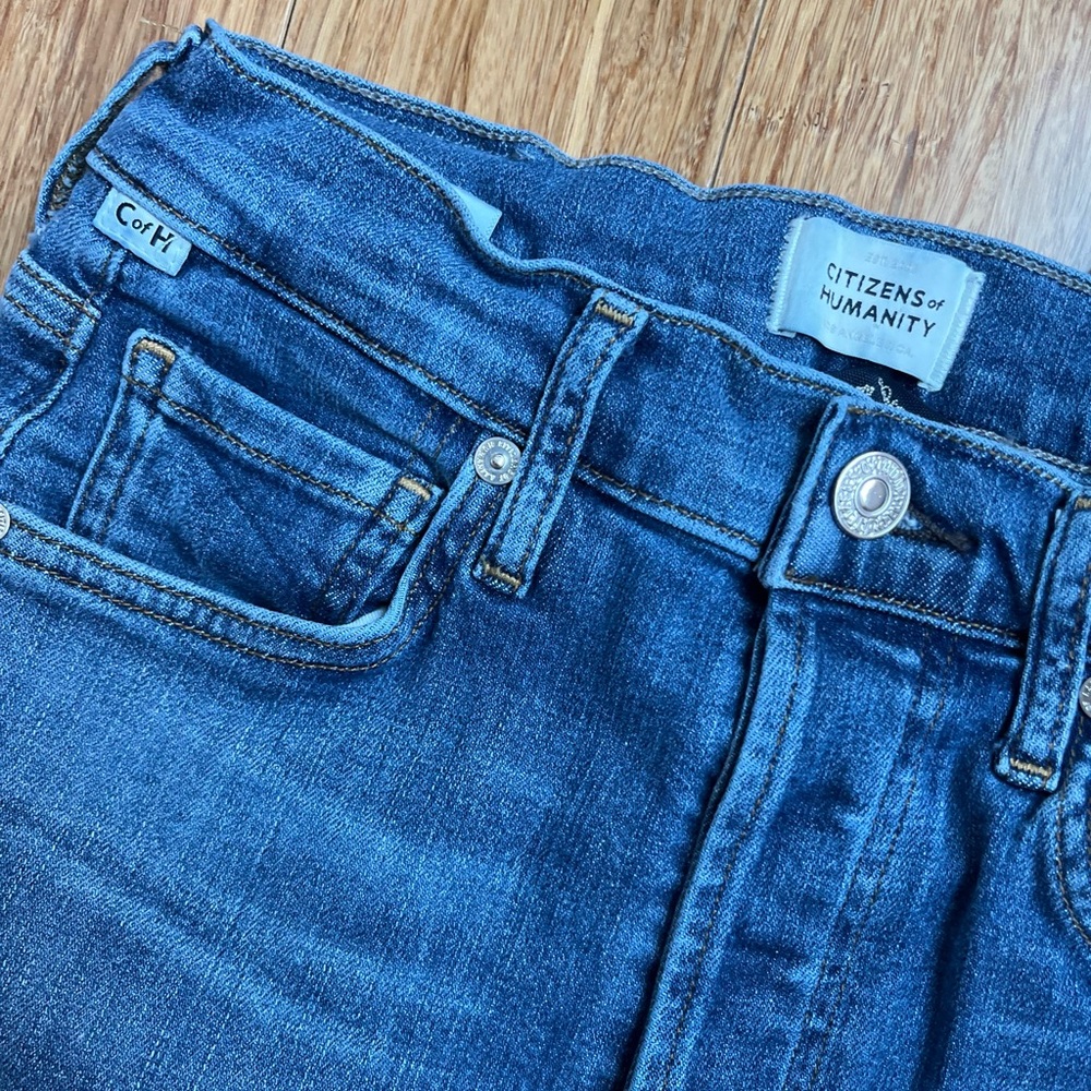 Citizens of Humanity Jeans Isola Cropped Boot Button Fly Raw Hem Size 25 - Picture 5 of 12